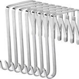 ilauke Over Door Hooks Set, 8 Adjustable Metal Hangers Fits 1-3/8 to 1-3/4 Widths, Over The Door Hooks for Hanging Clothes, Towels, Coats and More