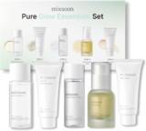mixsoon Pure Glow Essentials Set – 5-Step Korean Glass Skin Routine for Sensitive Skin, Hydrating Skincare Kit with Centella & Fermented Soybean, Travel Kit, Miniauture Size 5 Items
