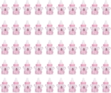 mumisuto 50PCS Candy Bottle Baby Shower, Candy Chocolate Bottles Box with Bears for Girl Baby Birthday Party Decoration (Pink)