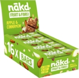 nakd Apple & Cinnamon bars – High in fibre – 100% Natural ingredients – No added sugar – Vegan – 16 x 44g bars – Prime Price