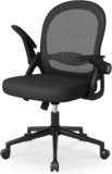 naspaluro Home Office Chair Ergonomic Desk Chair Swivel Computer Chair Mid-Back Mesh Chair with Flip-up Armrests and Lumbar Support for Home/Office – Black