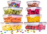 nuovva Airtight Food Storage Containers Set Plastic Food Containers with Lids Leak Proof Pantry & Kitchen Containers Meal Prep Sets with Lid 16pcs (8 Containers 8 Lids)
