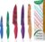 nuovva Professional Kitchen Knife Set 5pcs Colour Pattern Kitchen Knives Stainless Steel Granite Non Stick Blades Chefs, Filleting, Bread, Paring and Utility Knives