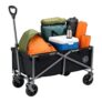 ochama Foldable Camping Wagon, 75L, Black – (100kg Load Capacity, 150L Stackable Capacity)