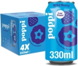 poppi Wild Berry Sparkling Soda 330ml Can 4 Pack