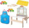 roba x Play-Doh Toy Shop for Kids – Playset Made of FSC-Certified Wood with 12 Dough Cans, 3 Wooden Tools, Apron & 3D Creative Mat – Educational Value – from 3 Years
