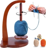 rolu Yarn Holder Portable Wooden Yarn Spinner Detachable Yarns Ball Holder Organizer with Rotating Magnetic Straight Axis Wooden Spinner for Knitting Crochet Lovers(Retro)