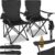 tectake Set of 2 Foldable Camping Chairs, Portable & Lightweight with Cup Holder, Carry Bag & Durable Polyester Fabric, Easy-Care Folding Chair Set for Camping, Beach, Fishing, Festival – Black