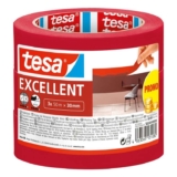 tesa Masking Tape Excellent – Painters Tape With Thin Paper Backing – For Indoor Use – 3x 50 m x 30 mm