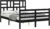 vidaXL Bed Frame, Bed Base with Headboard, Bedstead for Bedroom Living Room, Mattress Foundation with Storage, 120×200 cm Black Solid Wood