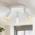 wowatt Ceiling Spotlight Rotatable 3 Way Spot Light GU10 Modern Ceiling Lights Indoor White Round LED Spotlight Ceiling Fitting Adjustable for Kitchen Bedroom Hallway, GU10 Bulb Not Included