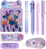 yumcute Cute Stationery Set for School Supplies, Includes Mini Notebook, Eraser, Correction Tape, 6-in-1 Color Pen, Highlighter, Pencil, Gel Pen Ideal Back to School Gift for Girls, Kids Students
